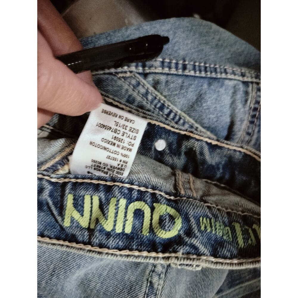 5729)Cinch Cruel Denim Quinn Tapered Hi Rise Relaxd Western Jeans Sz 33/15 Long - Picture 5 of 9